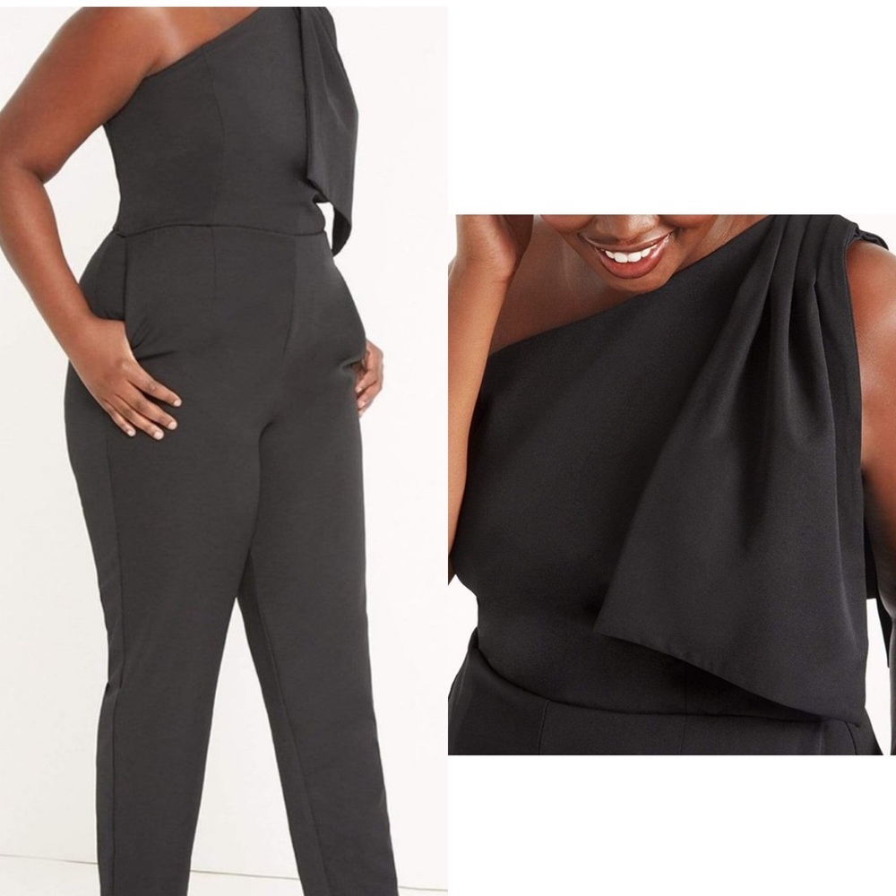 Eloquii Elegant Black Draped Jumpsuit